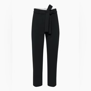 Aritzia Wilfred Tie Front Crepe Pants, Black